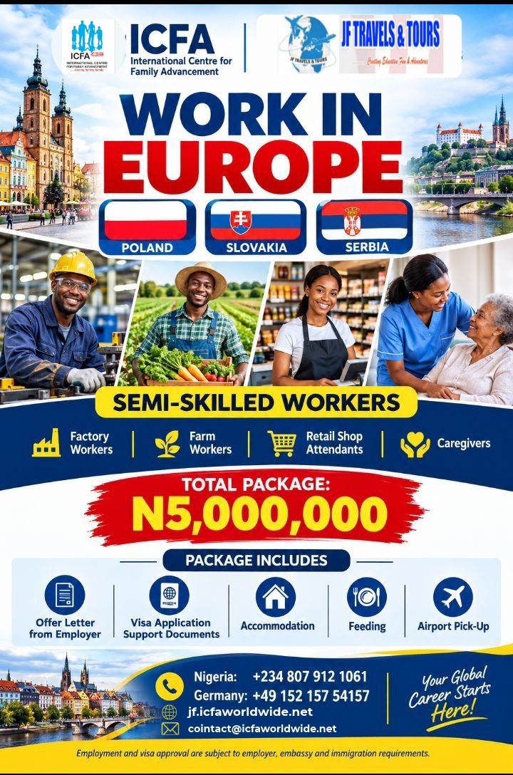Work in Europe — Poland, Slovakia and Serbia (Semi-Skilled Workers)